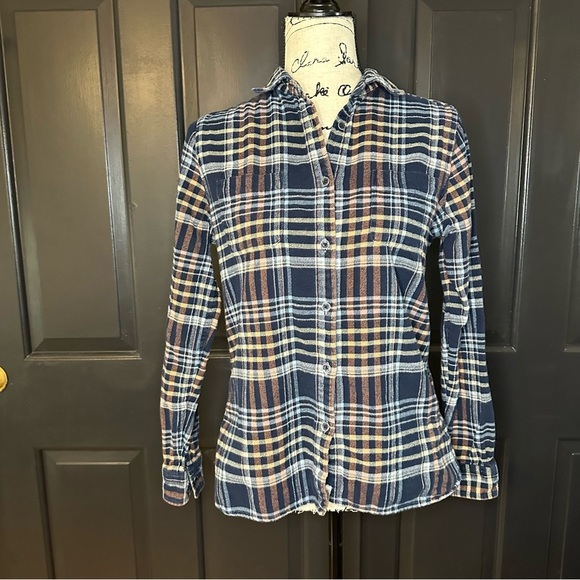 Vintage Woolrich Pemberton Flannel Dark Blue Size M(c3 - Picture 1 of 10